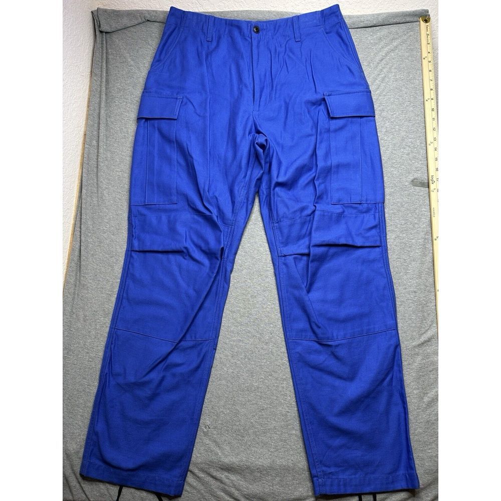 Rag & Bone womens Sands Cargo Pants 12 Bright Blue Cotton Canvas 31" inseam $450